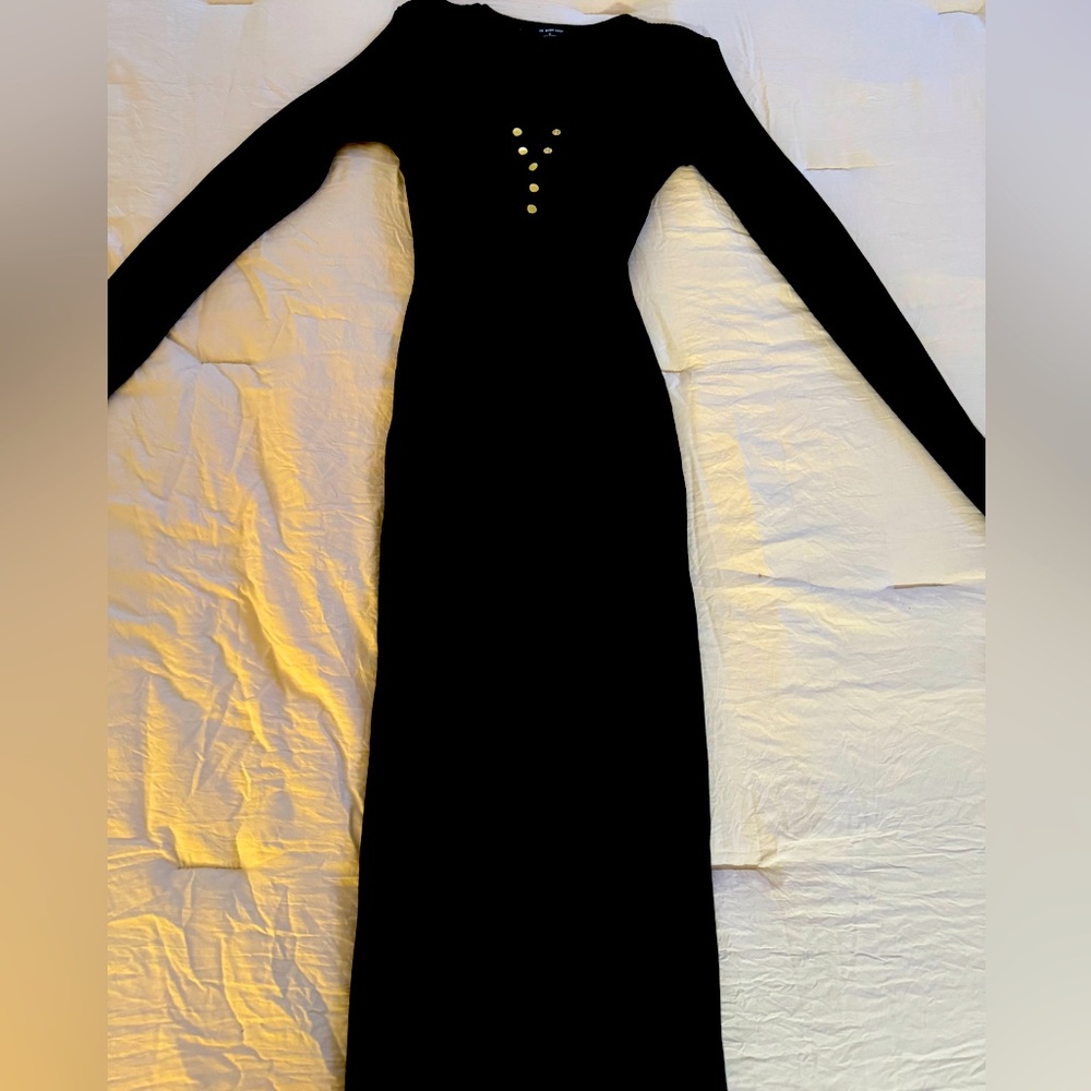 Black Fitted stretchy fashion ribbed dress